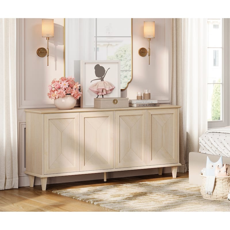 Large Buffet Cabinet with Handcrafted Pop-Up Doors for Dining Room