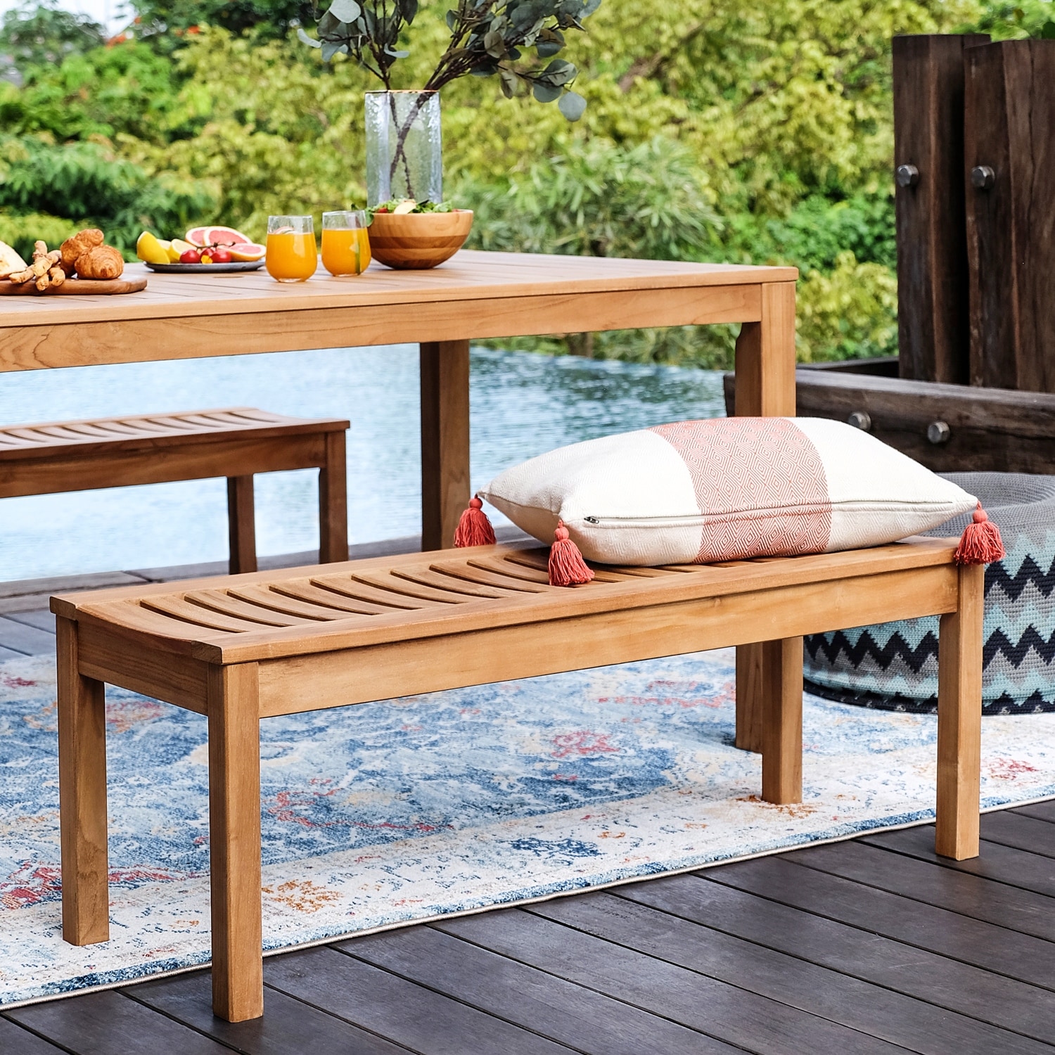Cambridge Casual Sherwood Teak Outdoor Bench - Thumbnail 3
