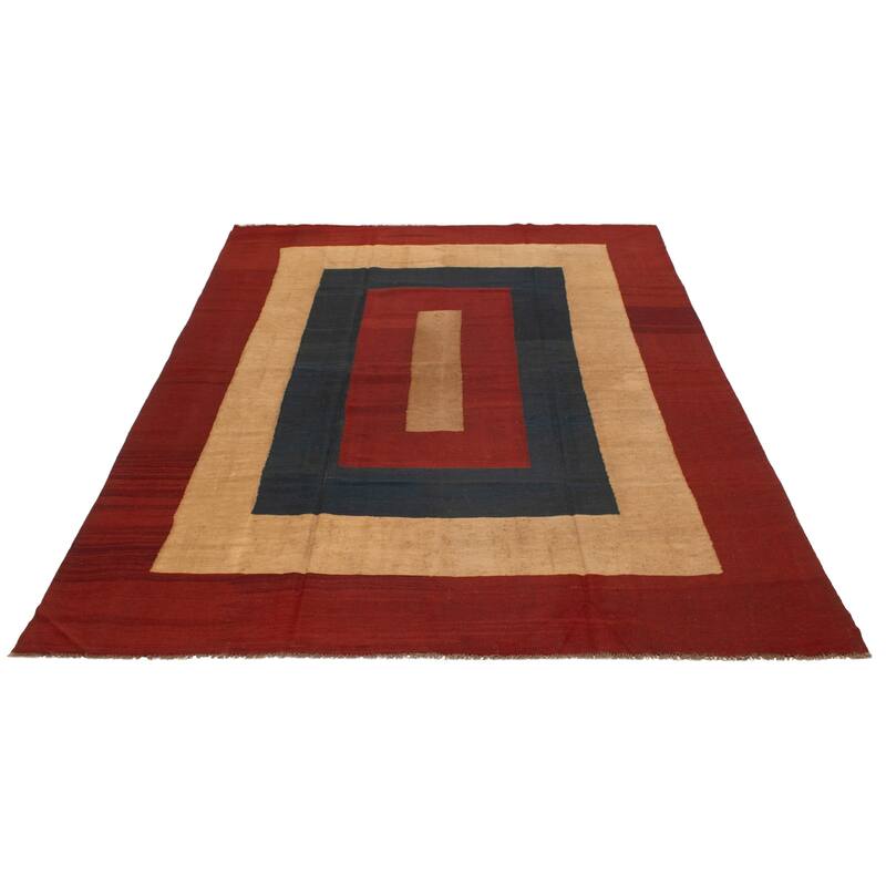 ECARPETGALLERY Flat-Weave Ankara FW Red Wool Kilim - 8'8 x 11'10