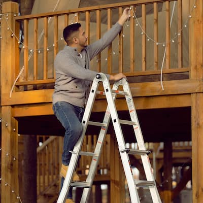 17ft. Multifunctional Foldable A-Type Ladder For home
