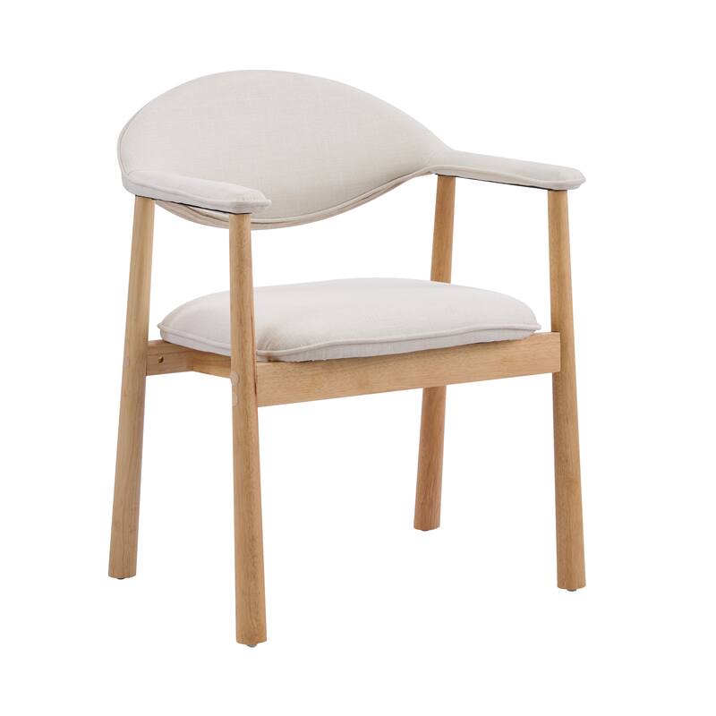 Christopher Knight Home - Modern Upholstered Rubber Wood Dining Chairs with Ergonomic Curved Back