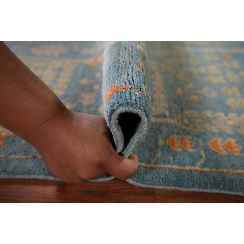 Light Blue Kazak Accent Rug Hand-Knotted Wool Carpet - 3'1" x 4'4"