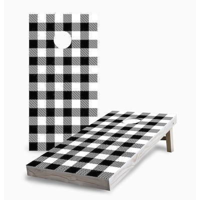 White Buffalo Plaid Cornhole Game (Choose Wraps or Boards)