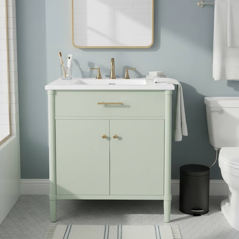 Christopher Knight Home - Emery 31" Bathroom Vanity with Sink highly with Modern Design - Green