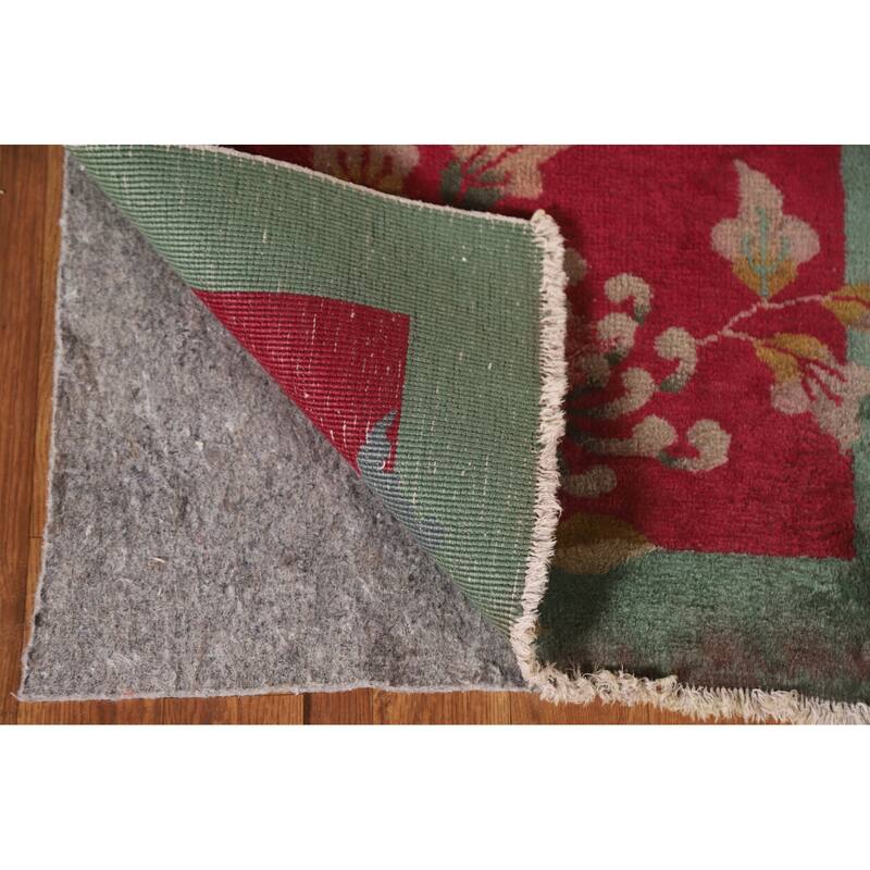 Vegetable Dye Art Deco Chinese Area Rug Hand-knotted Wool Carpet - 2'1"x 3'9"