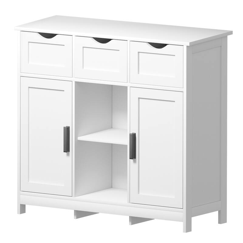Multifunctional Storage Cabinet with 3 Drawers, 2 Doors, and Shelves, Ideal for Home Decor and Organization
