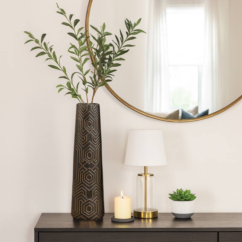 Clay Geometric Contemporary Decorative Vase