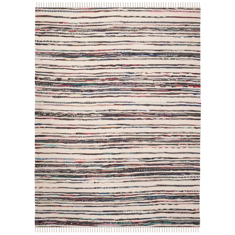 SAFAVIEH Handmade Rag Rug Jakayla with Fringe Casual Stripe