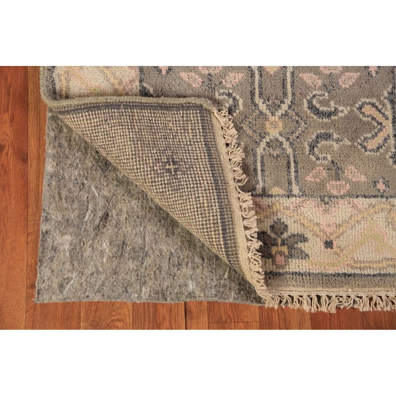 Gray & Ivory Oushak Indian Runner Rug Handmade Wool Carpet - 2'6"x 9'9"
