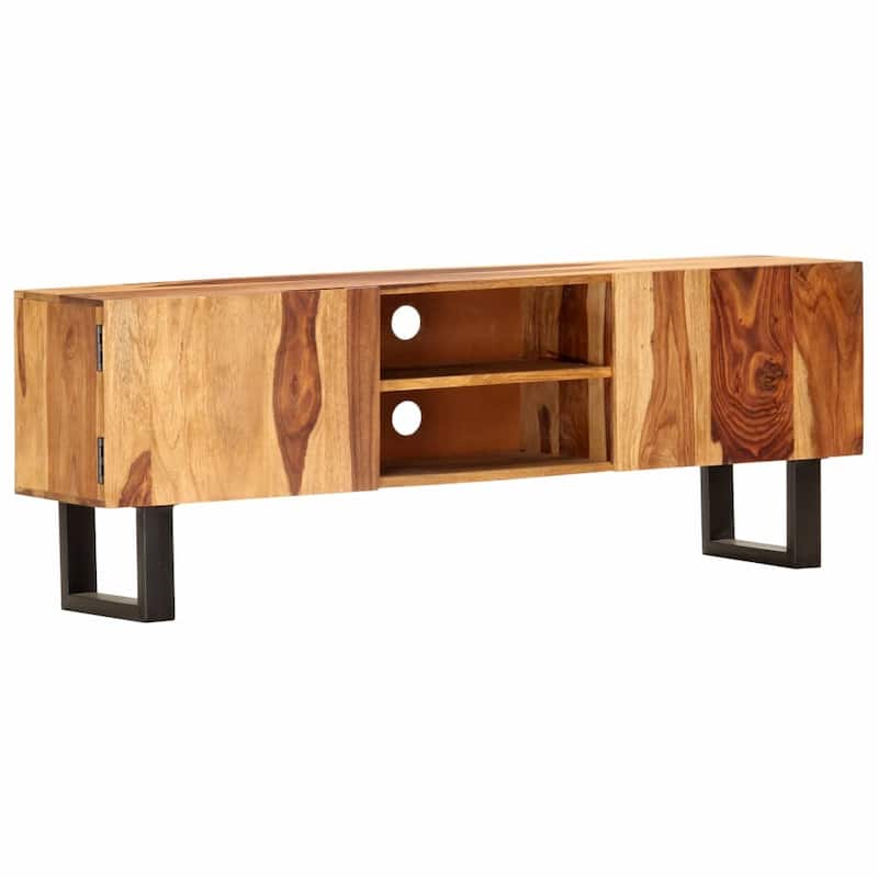 vidaXL TV Stand 51.2"x11.8"x18.5" Solid Wood Sheesham