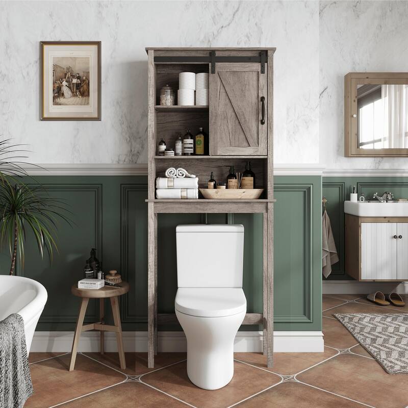Pellebant Over-the-Toilet Storage Cabinet Space Saver Bathroom - 66.54" H x 27.17" W x 9.06" D