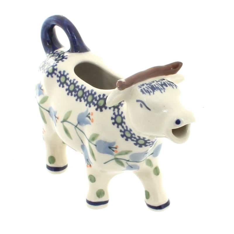 Blue Rose Polish Pottery D081 Manufaktura Cow Creamer - Tulip