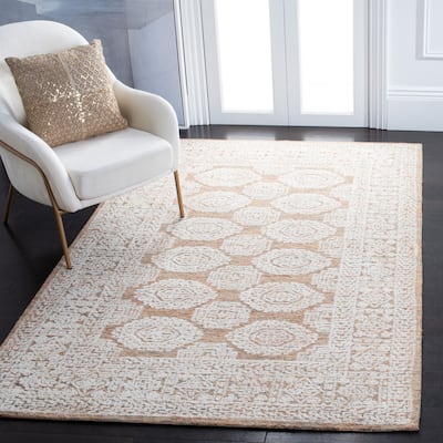 SAFAVIEH Handmade Metro Gerrie French Country Wool Rug - Natural/Rust - 9' x 12'