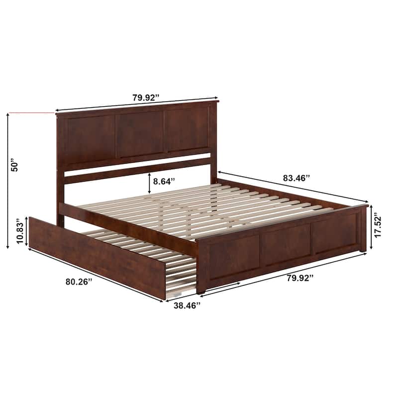 AFI Madison Platform Bed with Matching Footboard & Trundle