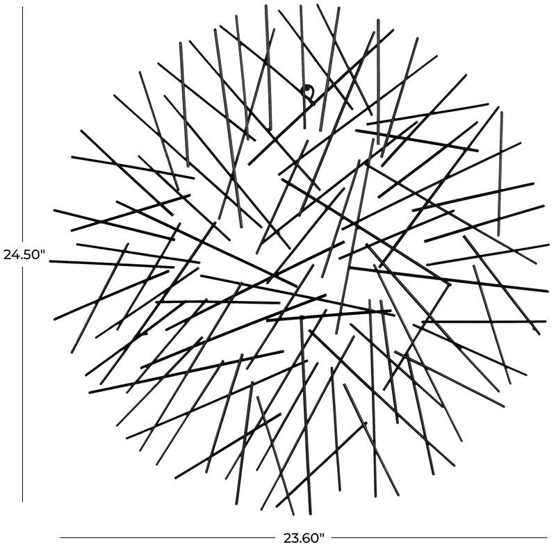 Black Metal Overlapping Stick Abstract Home Wall Decor