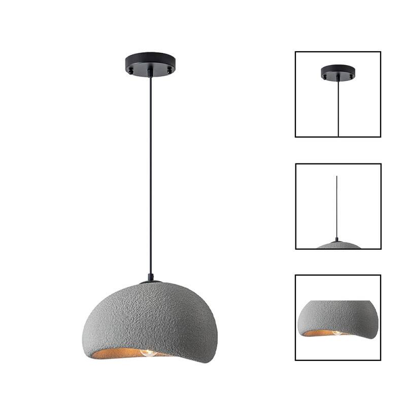 E26 bulb light gray pendant light metal, polystyrene hanging light