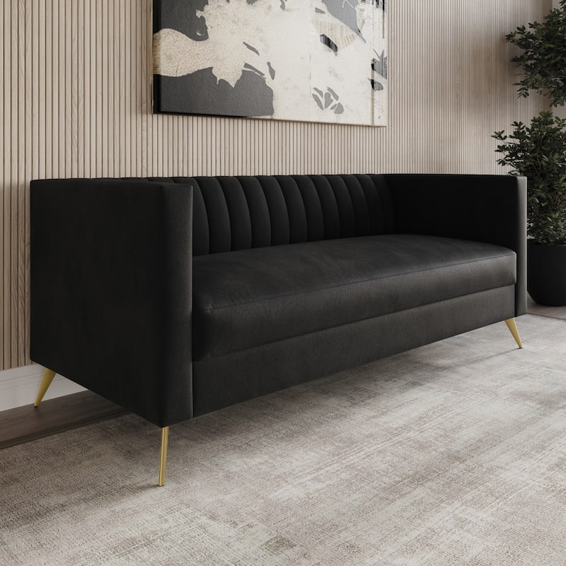Clayfell Weiss Velvet Square Arm Chair/ Loveseat/ Sofa