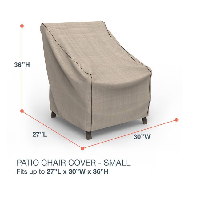 Budge StormBlock™ Mojave Black Ivory Patio Chair Cover Multiple Sizes - Small - 36"H x 30"W x 27" Deep
