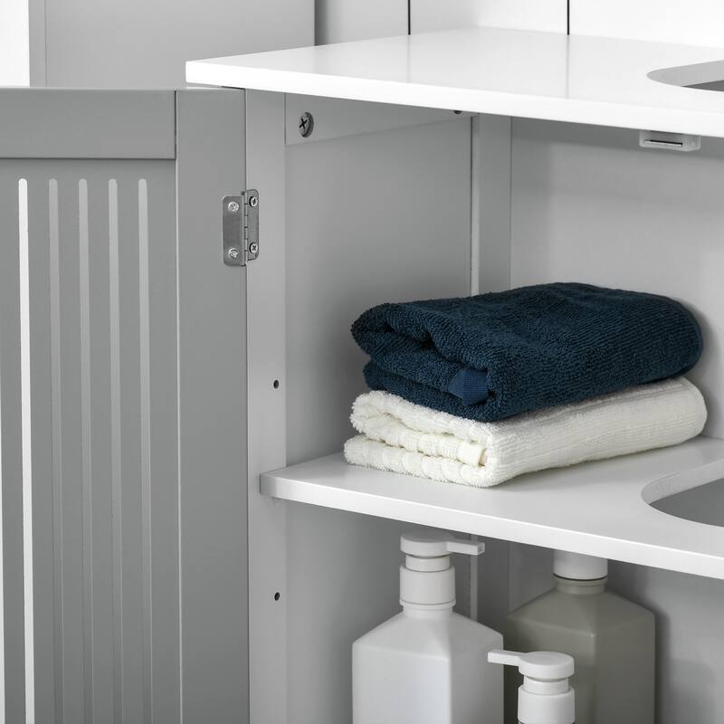 Bathroom Vanity Base with 2 Doors and Adjustable Shelves