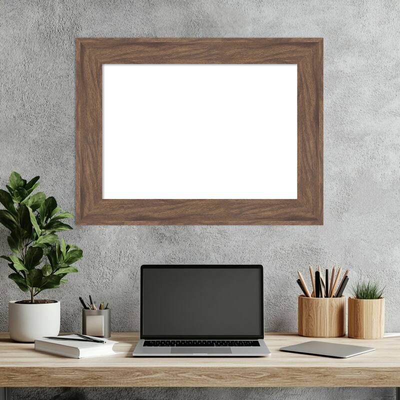 Pia Medium Brown Framed Dry Erase Magnetic Board