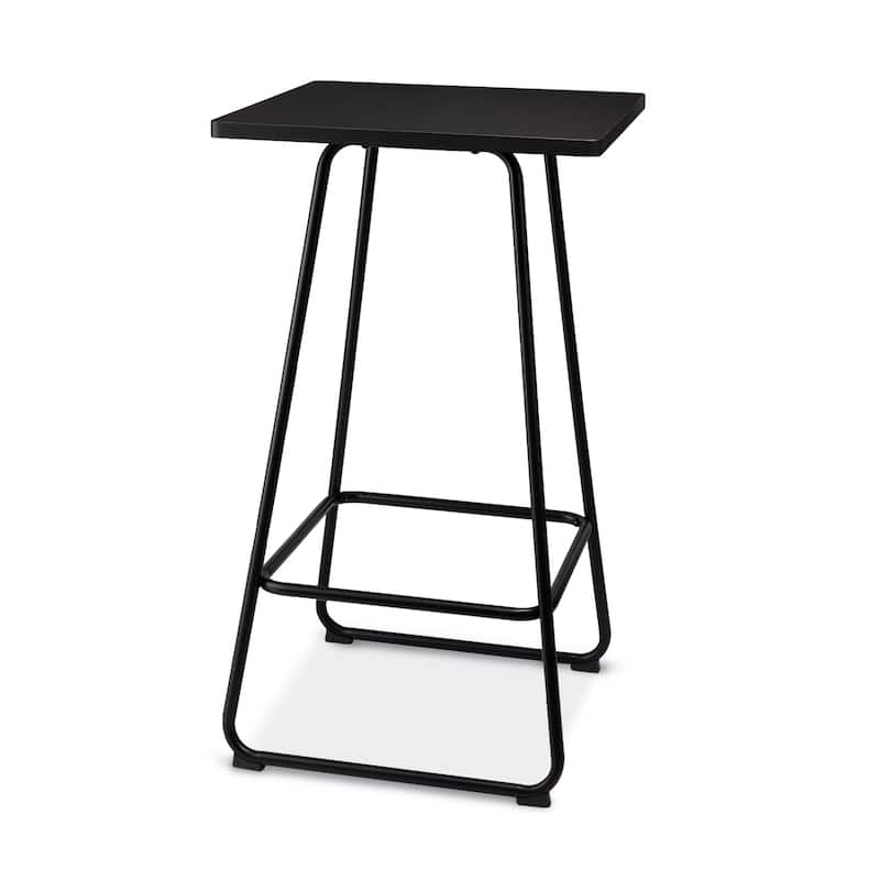 Carbon Loft Greenwood Industrial Metal Pub/Bar Table With Elm Top