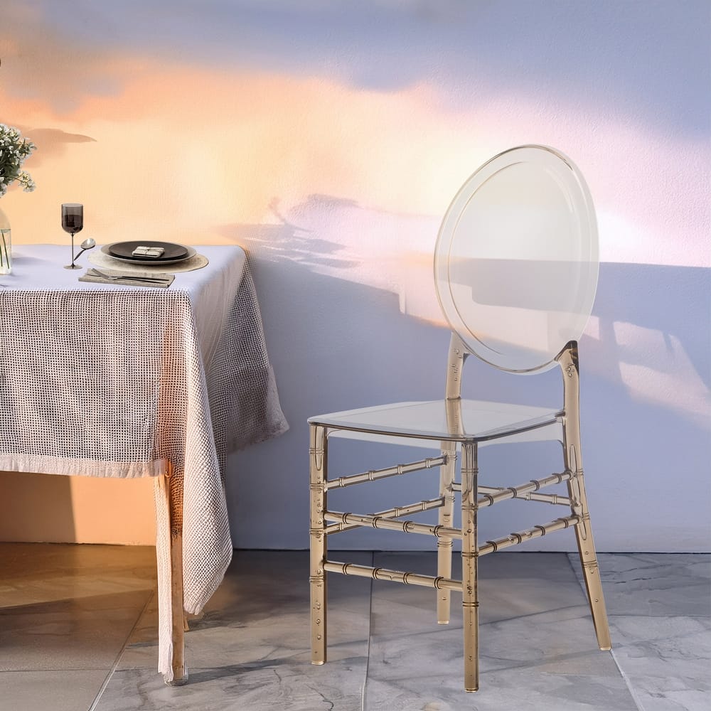 Modern Designs 2 and 4-piece Set of Stackable Transparent Ghost Chairs for Events