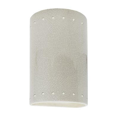Justice Design Ambiance - Small Cylinder w/ Perfs Wall Sconce - Open Top & Bottom - Replaceable Bulb