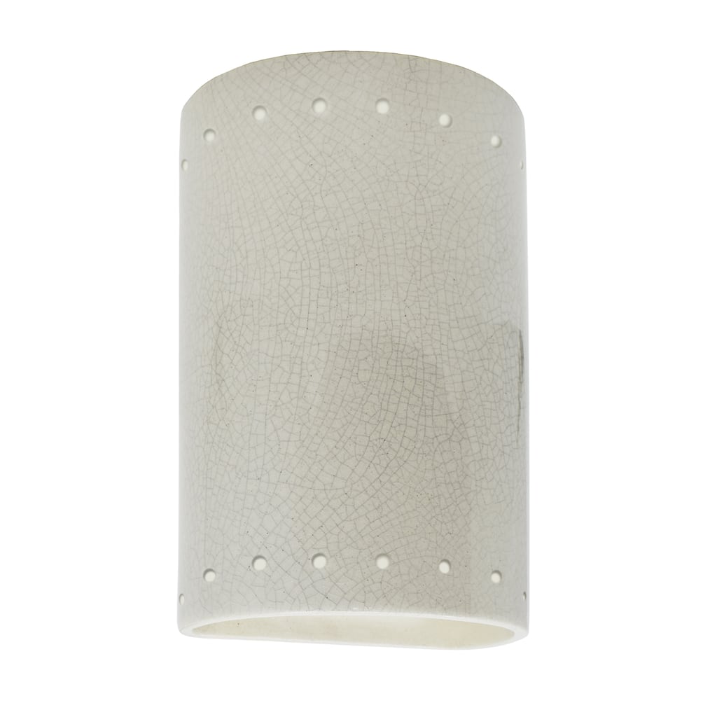 Justice Design Ambiance - Small Cylinder w/ Perfs Wall Sconce - Open Top & Bottom - Replaceable Bulb