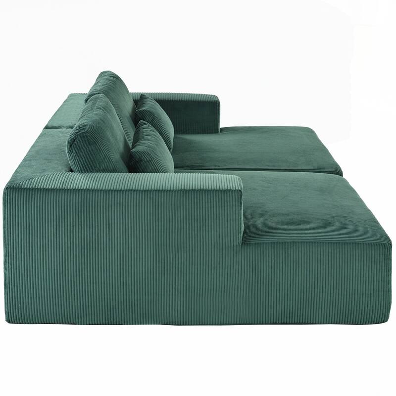 Corduroy Double Sofa Bed with 2 Pillows