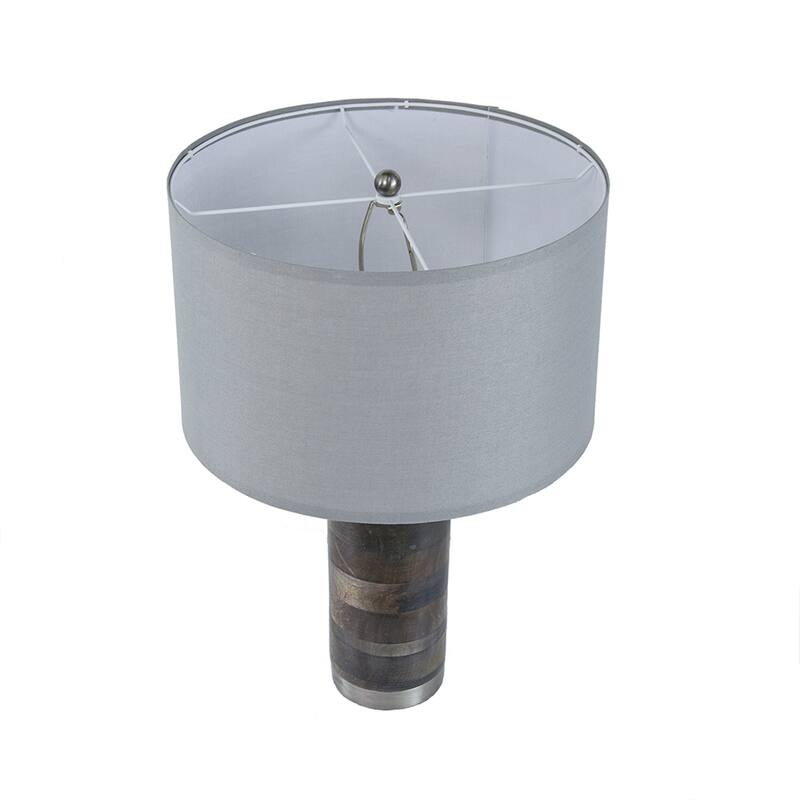 16x16x23.5" Gray and Silver Brushed Table Lamp (Lamp Shade Assembly Required)