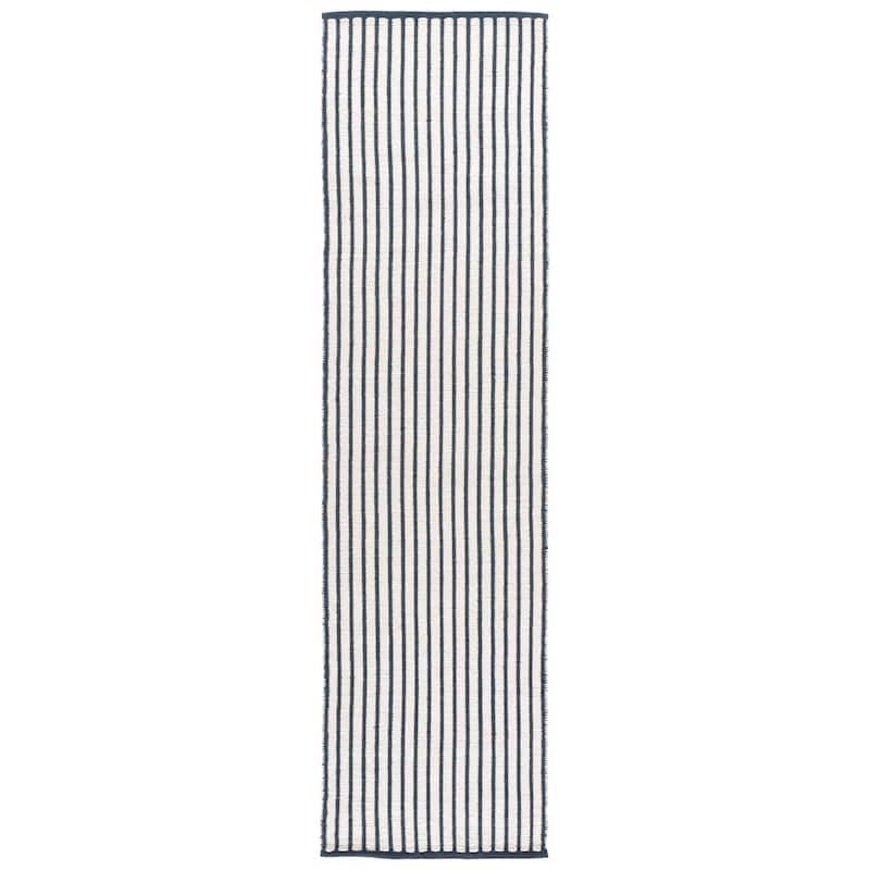 SAFAVIEH Handmade Vermont Ingried Wool Rug - 2'3" x 9' Runner - Navy/Blue