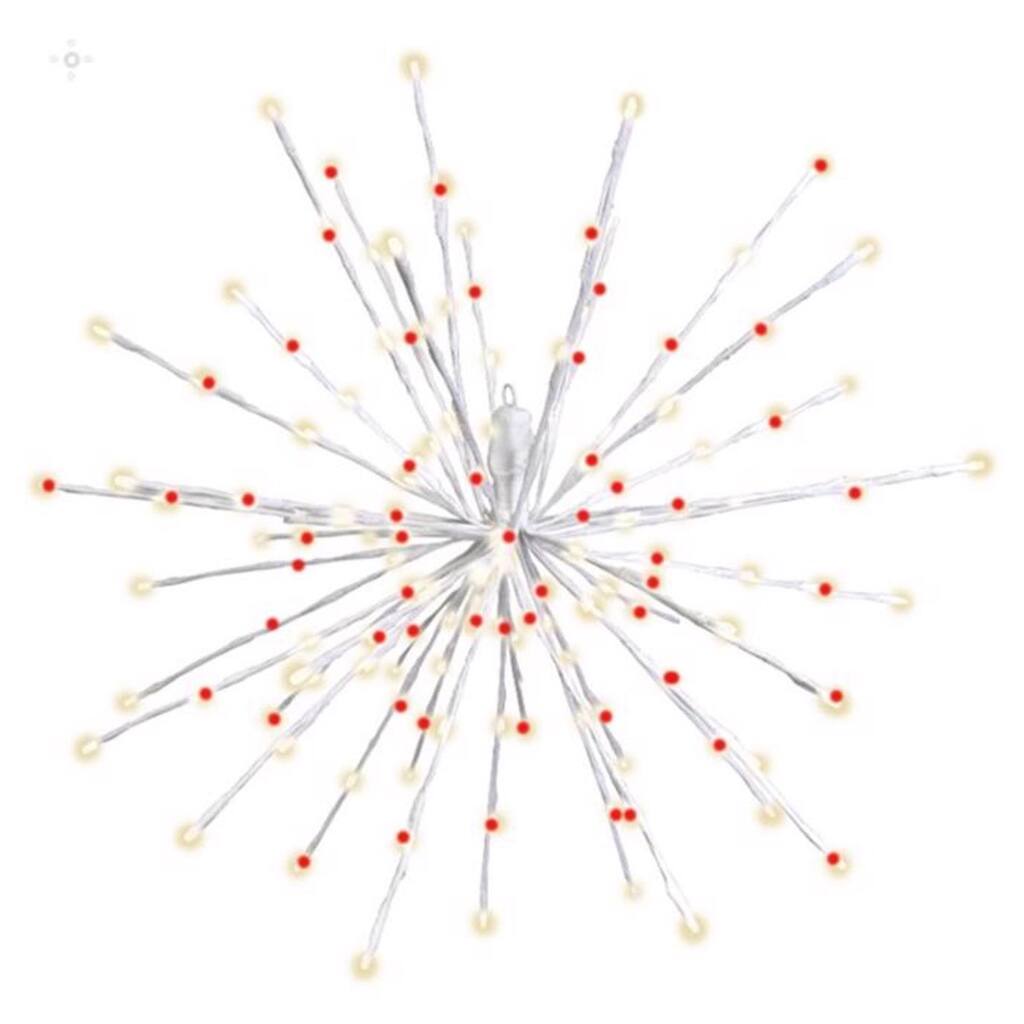Celebrations LED Red/White Starlight Burst Deluxe 24 in. Hanging Decor - White