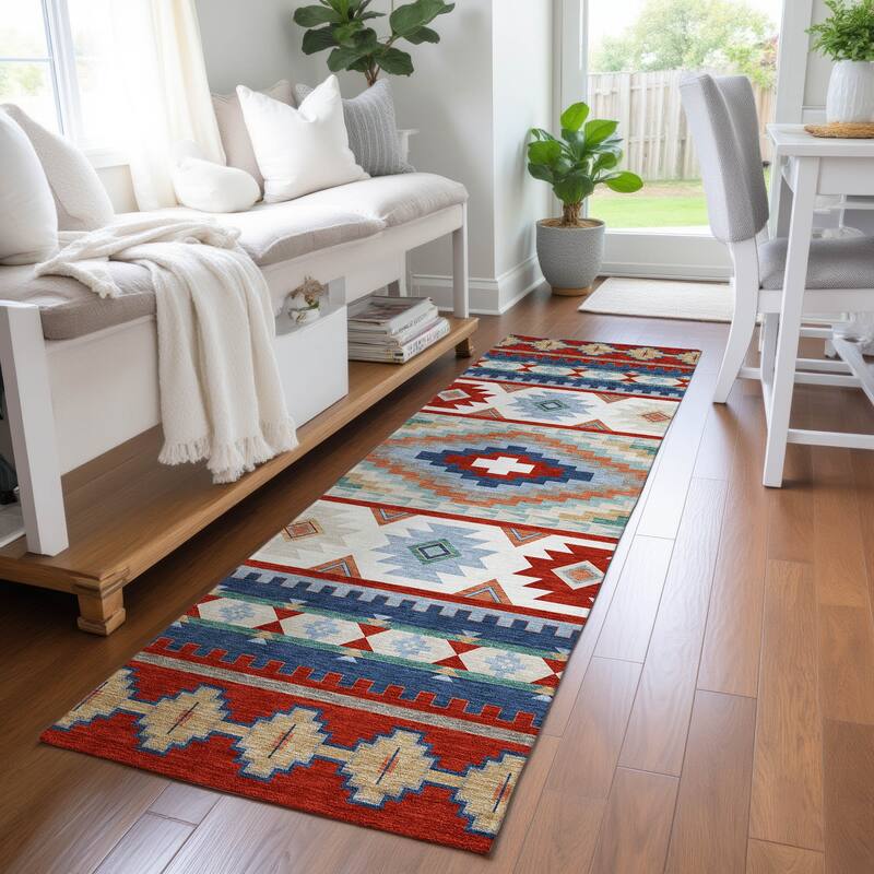 Machine Washable Indoor/ Outdoor Modern Ottawa Chantille Rug