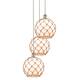 Option Brushed Satin Nickel / Clear Glass with Brown Rope
