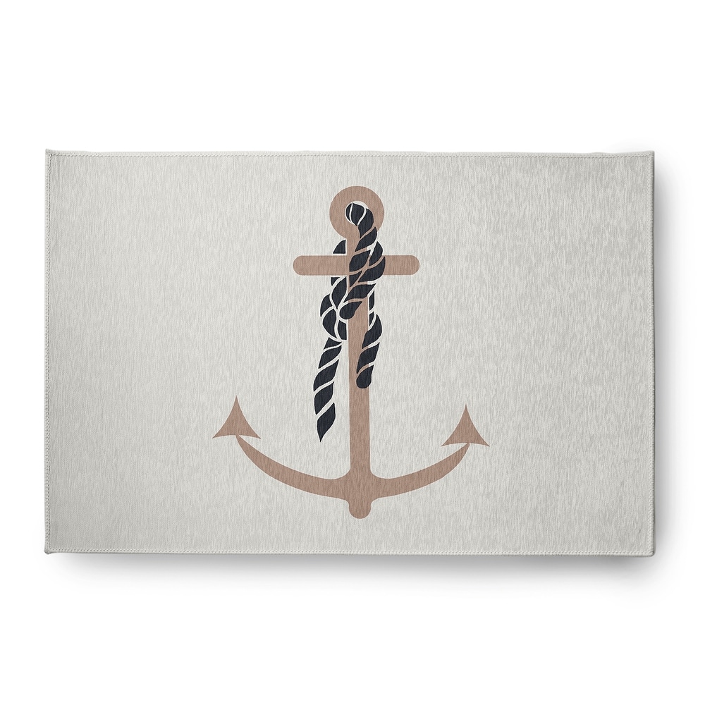Anchor and Rope Nautical Indoor/Outdoor Rug