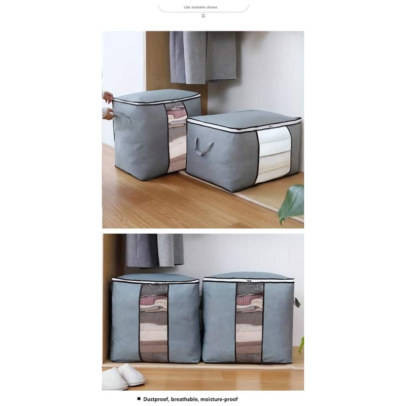 Large Storage Bags 2-Pack with Clear Window and Handles - Vertical: 18.11” L x 11.02” W x 18.9” H