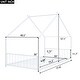 preview thumbnail 47 of 58, Metal House Bed with Roof, Fence and Back for Kids, Boys and Girls, Bedroom