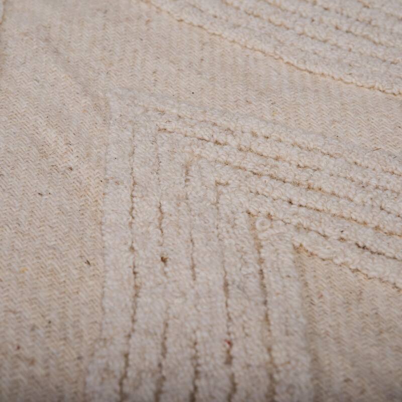 Alora Decor Ivy Collection Diamond Ivory Hand-tufted Wool Rug