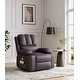 preview thumbnail 11 of 73, Oversized power recliner with heat, massage, 360 degrees swivel, and cup holder.  27" Seat Width Brown