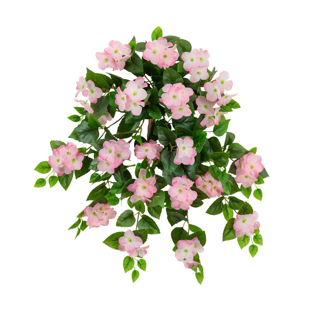 24-in UV Resistant Artificial Hydrangea Hanging Plant - Set of 2
