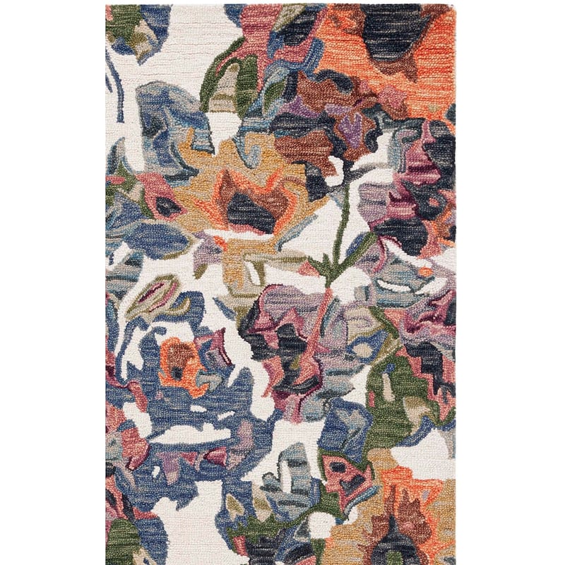 SAFAVIEH Handmade Blossom Lazara French Country Floral Wool Rug