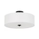 preview thumbnail 26 of 57, French Country Brass Round White Linen Drum Ceiling Light