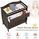 preview thumbnail 26 of 29, Baby Changing Table Infant Diaper with 3 Drawers and Safety Belt-Brown - 35.5" x 23" x 39" (L x W x H)