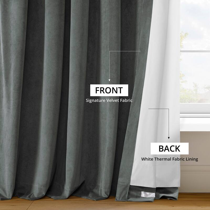 Exclusive Fabrics Signature Pleated Blackout Velvet Curtain (1 Panel)
