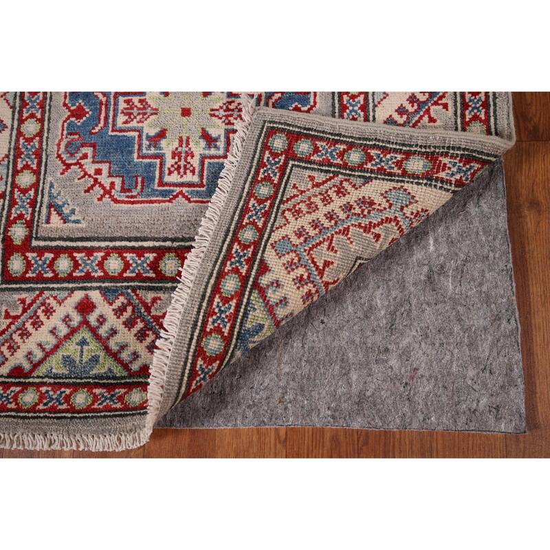 Gray Kazak Runner Rug Handmade Oriental Wool Carpet - 2'8" x 20'0"