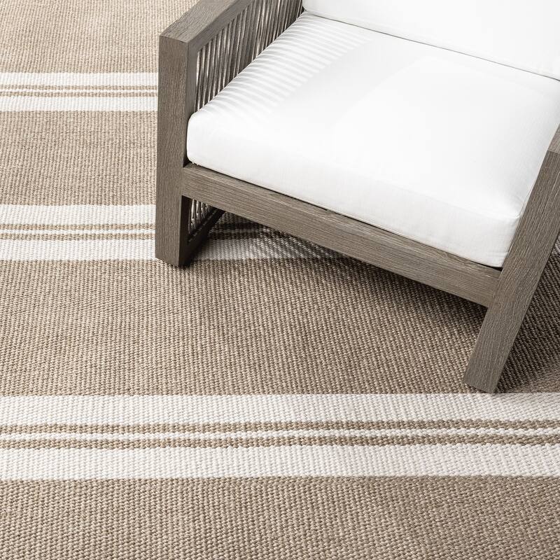 Ben Soleimani Altico Indoor / Outdoor Flatweave Polyproplene Rug - 6' x 9' - Camel/Ivory