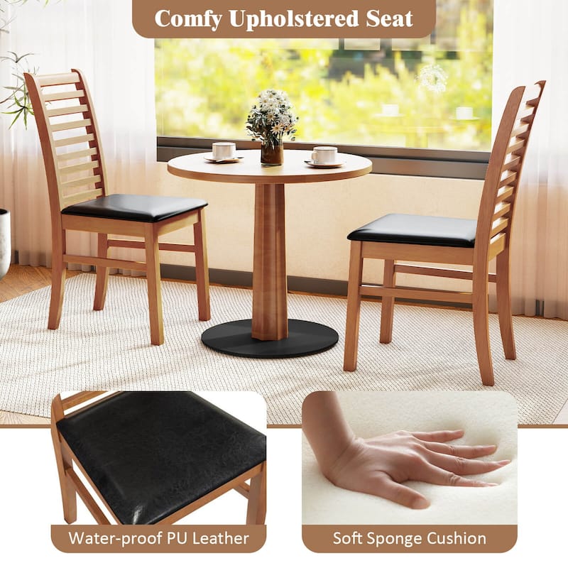 Costway Modern Dining Chair Set of 2/4 Kitchen Chair with Rubber Wood - See Details