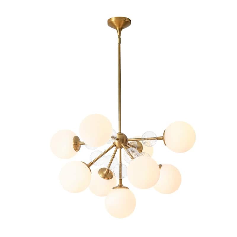 Modern Glam 9-Light Frosted Glass Sputnik Chandelier - 30.3in