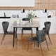 preview thumbnail 13 of 22, Modern Slate Kitchen Dining Table with Sintered Stone Top Metal Legs (Table Only) - 31.5x31.5x30 inch