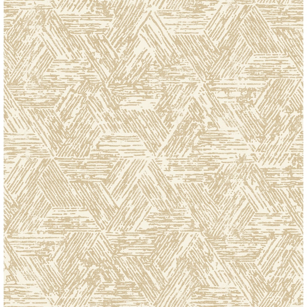 A-Street Prints Retreat Light Brown Quilted Geometric Wallpaper